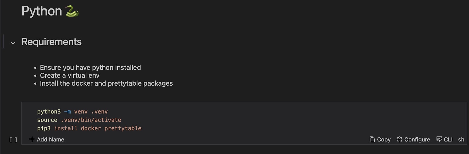Python virtual environment